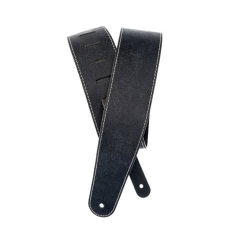 Planet Waves 25VNS00-DX Stonewashed Leather Guitar Strap w/Contrast Stitch (Black)