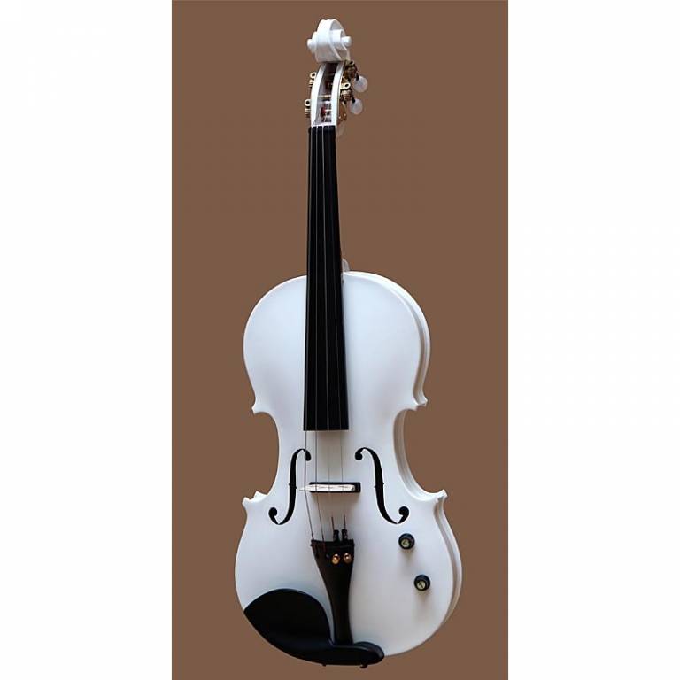 Hora Acoustic Electric Violin w/ Case, Bow & Rosin V100E White Talentz