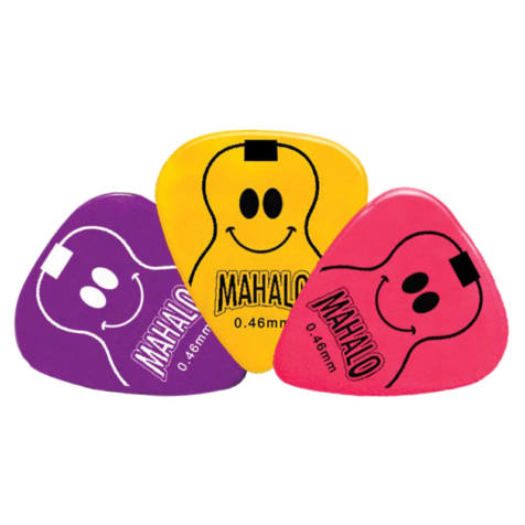 Mahalo MZPK1 Assorted Picks (Smiley face) [3 in a Pack]