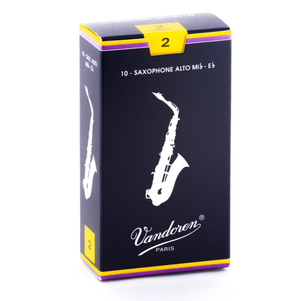 Vandoren Traditional Alto Saxophone Eb Reeds Strength 2 SR212 [Box of